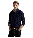 Polo Ralph Lauren Men's Estate-Rib Quarter Zip Pullover, Cruise Navy, Large