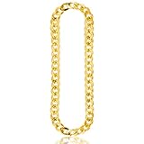 Fake Gold Chain Fancy Dress Jewellery for Men and Kids - Chunky Gold Necklace Costume Jewellery for 80s Fancy Dress Men - Gangster Chain for Rapper, Hip Hop Outfit or Pimp Costume