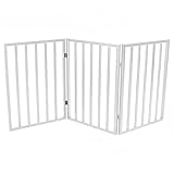 Oypla White Dog Safety Folding Wooden Pet Gate Portable Indoor Barrier