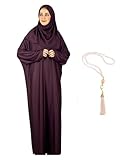 Modish Group Women Prayer Clothes With Hijab Muslim Outfits Long Robe Abaya Turkish Islamic Dresses Dubai Kaftan With Rosary (as8, alpha, one_size, regular, regular, Cherry, One Size)