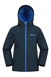 Mountain Warehouse Exodus Kids Softshell Jacket - Breathable, Wind & Water Resistant, Fleece Lined Coat for Boys & Girls - Autumn, Winter, Hiking Navy Kids Size 11-12 Years