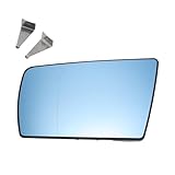 X AUTOHAUX Car Rearview Left Side Mirror Glass Replacement W/Backing Plate Aspherical Heated Blue Glass for Mercedes C-CLASS W202 E CLASS S210/W210 S-CLASS W140