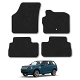 Land Rover Freelander (2006-2013) Car Mats Accessories Tailored Fit Carpet Floor Mats Non Slip Black Trim Full Coverage Compatible Accessory Front Rear Set Anti Slip Granulated Backing Clips