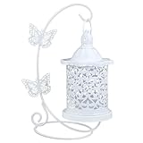 Vintage Tealight Candle Holder, Cute Bird Cage Candle Holder Decorative Birdcage Candle Holders White Small Tealight Holder Metal Lantern Decorative
