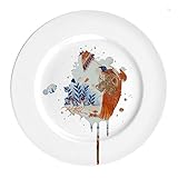 Mineheart Premium Art Decor Imari Bone China Porcelain Plate with Painted Ancient Scenery, Large