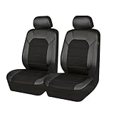 TVVXIO Car Seat Cover, for Ford Focus 2010-2014 Front Seat and Headrest Covers, Leather Waterproof NonSlip Front Protectors Interior Accessories,A Black