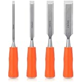 4 Pcs Wood Chisel Sets, Wood Carving Chisels for Woodworking DIY, Wood Chisels with Bevel Edge and Ergonomic Handle, Chizzle Set for Wood Carving Sculpting Carpentry Wood Tools 6mm, 12mm, 18mm, 24mm