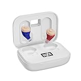 Invisible Digital Hearing Amplifier with Noise Reduction – 110H Charging Case, 16H Use/Charge, Ultra-Compact, Smart Auto-On, All-Day Comfort, Sound Enhancer for Seniors & Adults (White)