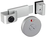 Satin Anodised Aluminium Cubicle Door Lock with Buffer and Release Slide Bolt Keep for Toilet Cubicles
