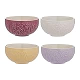 Mason Cash in The Meadow Preparation Bowls 10cm | Set of 4 Stoneware Pinch Pots & Dip Dishes in Pastel Floral Colours – Ideal for Ingredients, Snacks & Desserts | Dishwasher & Microwave & Freezer Safe