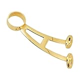 Outwater 2" Dia. x 6-1/8" H Polished Brass Bar Footrail Mount Bracket for 2-inch Bar Rail