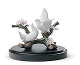 LLADRÓ Doves On A Cherry Tree Figurine. Porcelain Figure Figure.