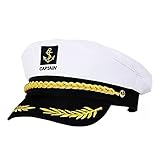 CCHAMP Party Dress up captain hat adult for men women, sailor captain hat Skipper hat, yacht Captain cap, navy Captain fancy dress Costume Accessory, Marines Admiral Cap for Halloween Cosplay