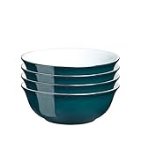 Denby GRE-005/4 Greenwich Set of 4 Cereal Bowls Set, Stoneware, Emerald Green