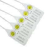 White 380mm Plastic Security Seals. High Strength Numbered Tags Pull Ties Anti-Tamper (100)