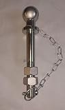 TOW BALL HITCH 22mm Pin 50mm Quad Tractor Long Threaded 190mm Cat 2 Chain