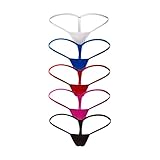 5 Pcs - G-Strings Micro Thongs for Women Tiny Panties Low Rise T-back Underwear (UK, Alpha, M, Regular, Regular, Mixed colors)