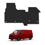 Ford Transit Custom (2024+) [Manual] [3 Front Seats - Dual Passenger Bench Model] Rubber Van Mats Heavy Duty 5mm Thick Accessories Tailored Fit Compatible Accessory Waterproof Easy-Clean with Clips