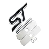 Metal Red Blue ST Front Grille Sticker Car Head Grill Emblem Badge Chrome Sticker Compatible With FIESTA FOCUS MONDEO Auto Car Styling (Color : Black grille)