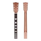 Alnicov Electric Guitar Neck DIY For Gibson LP Guitars Parts Replacement 22 Fret Mahogany Neck Rosewood Fretboard with White Trapezoid Dots Inlay Natural