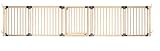 Safetots Wooden Multi Panel Room Divider, up to 376cm, Natural Wood, 76cm Tall, Multi Panel Flexible Room Barrier, Room Divider with Door for Baby and Toddler, Easy Installation