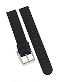 18mm Silicone Rubber Watch Band Strap Fits U-BOAT Black Silver Buckle-3