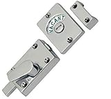 IRONZONE® Polished Chrome Bathroom Toilet Lock Door Indicator Bolt Vacant & Engaged with Keep and Fixing for Toilet Bathroom and Shower, Maintain Your Privacy