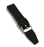 18mm Silicone Rubber Watch Band Strap Fits U-BOAT Black Pin Buckle