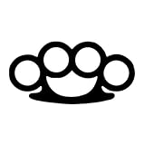 OMOZX Brass Knuckles Vinyl Decals - Black & Silver Car Stickers (17x7cm) | Waterproof Creative Car Styling Accessories(Black)