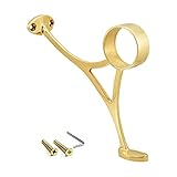 2" Dia. Polished Brass Bar Footrail Combination Bracket for 2-inch Bar Rail