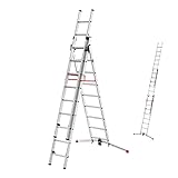 Hailo 9309-507 Profilot 2018 Aluminium Combination Ladder, Silver
