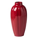 perfk Red Vase Desktop Vase Rustic Flower Vases Decorative Vases for Kitchen Farmhouse Home Decor Bookcase Bedroom
