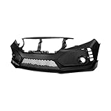 Front Lip Bumper Cover Compatible with HONDA CIVIC 2016-2019 Upgrade WITHOUT GRILLE Complete Body Kit PP Material Large Surround