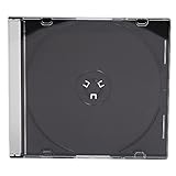 100 Pack Slim 5.2mm CD Jewel Cases with Black Back – Slim Save Space-Saving Plastic Disc Storage Case – Holds 1 CD, DVD or Blu-ray Disc