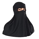 Adults Burqa Hood Traditional Sharia Chadri Hijab Arab Arabian Fancy Dress Head Wear Black