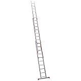 HOMEMASTER® 3 Section Extension Ladder | 150kg Load Capacity | Anti-slip Rungs, Auto-Locking Clips | Lightweight Aluminium Ladders | 6.50m