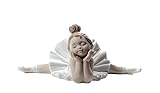 NAO Ready for My Debut Ballet Dancer Figure in Glossy Porcelain and Pastel Tones. Porcelain Little Ballerina Decorative Figurine.