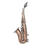 Curved Soprano Saxophone, Soprano Saxophone, Tuba Instrument, B Flat With Carrying Case And Stand Saxophone For Music Beginners,Performers