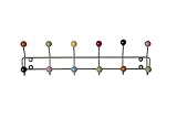 ASPECT Deluxe Wall-Mounted Coat Hanger-12 Hooks, Chrome/Multi, 55x6x12cm, CR03MULTI