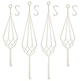 Hanging Planters Baskets, 4 Pack Cotton Rope Macrame Plant Hanger with 4 Hanging Hooks, Wall Hanging Flower Pot Holder for Indoor Outdoor Balcony Decoration - 80CM & 100CM
