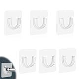 Abeillo 6Pcs Self Adhesive Shower Curtain Rod Holder Transparent Shower Curtain Rail Holder No Drilling Curtain Rod Bracket Nail Freeze Wall Mounted Pole Holder for Bathroom Living Room