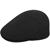 Kangol Seamless Wool Gatsby 507 Flat Cap by Women/Men - Duckbill with Peak, Peak Winter Autumn-Winter - M (56-57 cm) Black