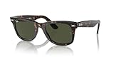 Ray-Ban RB 2140 F 52 902 Original Wayfarer Classic Wayfarer Sunglasses 52, Tortoise Frame With Green G-15 Lenses