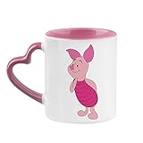 Getagift Piglet Cartoon The Pooh Quote Birthday Secret Santa Chritmas Unique Ceramic Heart Handle Mug. (Pink)