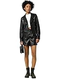 ONLY Women's Onlgemma Faux Leather Biker Otw Noos Jacket, Black, 40 UK
