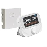 RF Boiler Thermostat with Wifi for Tuya Smart Wireless Control, Programmable Timer, Indoor Humidity Display, and Automatic Screen Off (WiTH3)