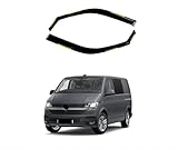 LAS Tinted Wind Deflectors 2pc Set for VW Transporter T5 T6 T6.1 2003-2024 | Side Window Visors | Rain Guards | Slimline Smoke Finish