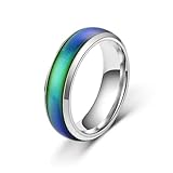 GAUEIOUR Emotion Feeling Magic Ring,Stainless Steel Ring for Women, Mood Sensitive Warm Color Changing Rings,Fashion Colorful Couple Rings