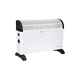 EMtronics 2000W Portable Electric Convector Heater Radiator with 3 Adjustable Heat Settings and Over Heat/Tip Over Cut-Out Function - White