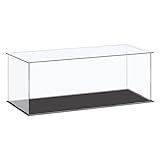 sourcing map Acrylic Display Case Plastic Box Cube Storage Box Clear Small Assemble Dustproof Showcase 41x16x15.5cm for Collectibles Items